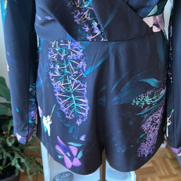 Stylestalker Black and Purple Jumpsuit with Deep V-Neck - Picture 5 of 11